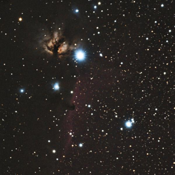 Nebulosa oscura Testa di Cavallo e nebulosa Fiamma